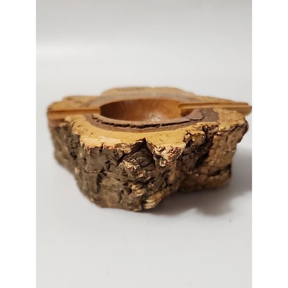 VTG Souvenir Ash Tray Tercera Acoures Mexico Burl Wood - Picture 5 of 7